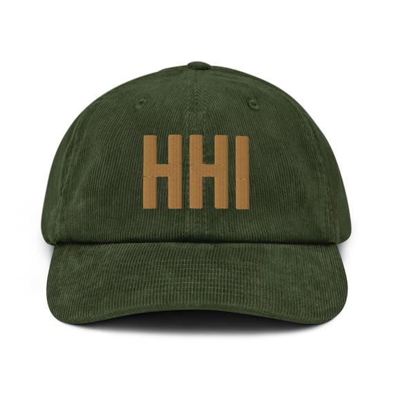 HHI Airport Code Embroidered Corduroy Hat South Carolina Dad Hat