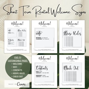 Airbnb Signs Digital Download Canva Template Airbnb Host VRBO Host STR Short Term Rental Vacation Rental Airbnb Welcome Template
