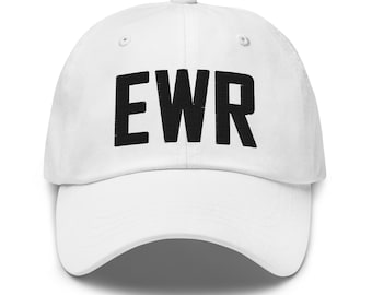 EWR Airport Code Hat Embroidered Hat Dad Hat Newark New Jersey Travel Gift Baseball Cap Airbnb Host Gift