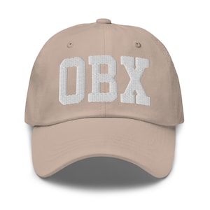 OBX Código del aeropuerto bordado papá sombrero Outer Banks Carolina del Norte Estética costera Universidad Varsity Carta Gorra de béisbol Gorra de béisbol