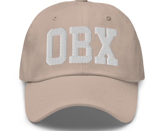 OBX Código del aeropuerto bordado papá sombrero Outer Banks Carolina del Norte Estética costera Universidad Varsity Carta Gorra de béisbol Gorra de béisbol
