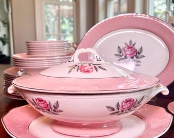 Norway Rose 1950s Cunningham and Pickett USA - China Set With