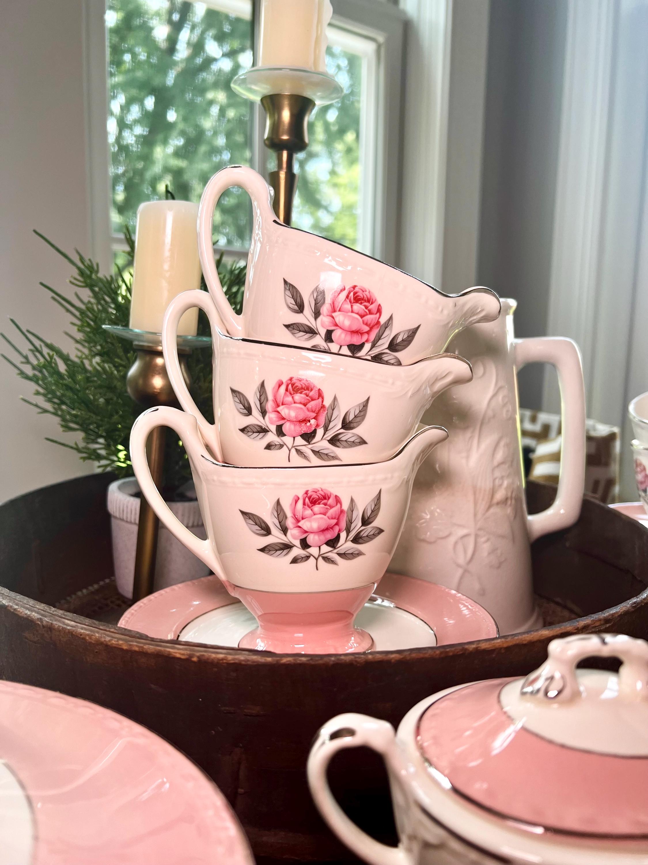 Norway Rose 1950s Cunningham and Pickett USA - China Set With