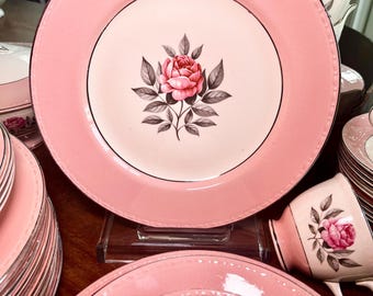 Norway Rose 1950s Cunningham and Pickett USA - China Set With