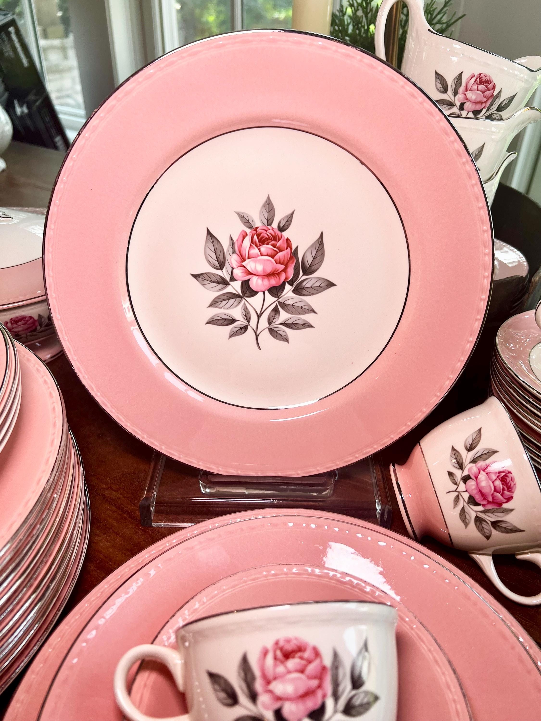 Norway Rose 1950s Cunningham and Pickett USA - China Set With
