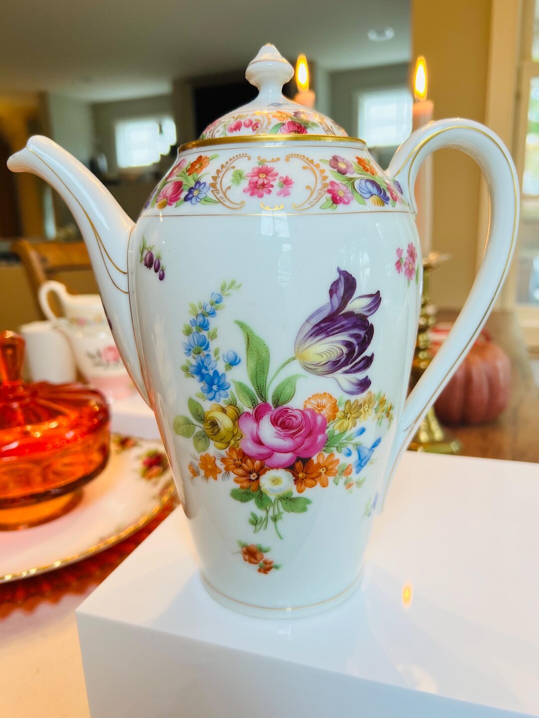 Schumann Bavaria Empress Dresden Flowers Porcelain Coffee Pot - Tea ...