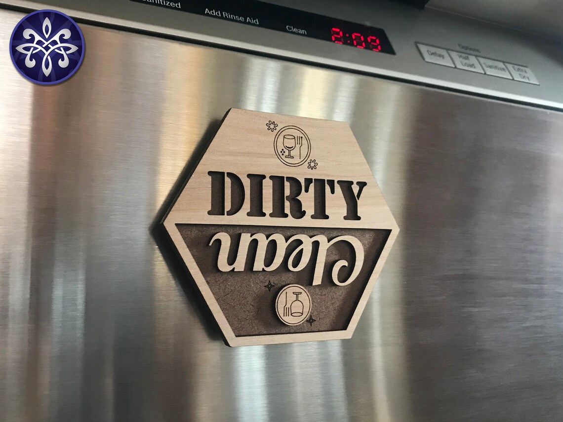 Dishwasher Magnet Clean Dirty SVG File - Dishwasher Sign Kitchen Magnet ...
