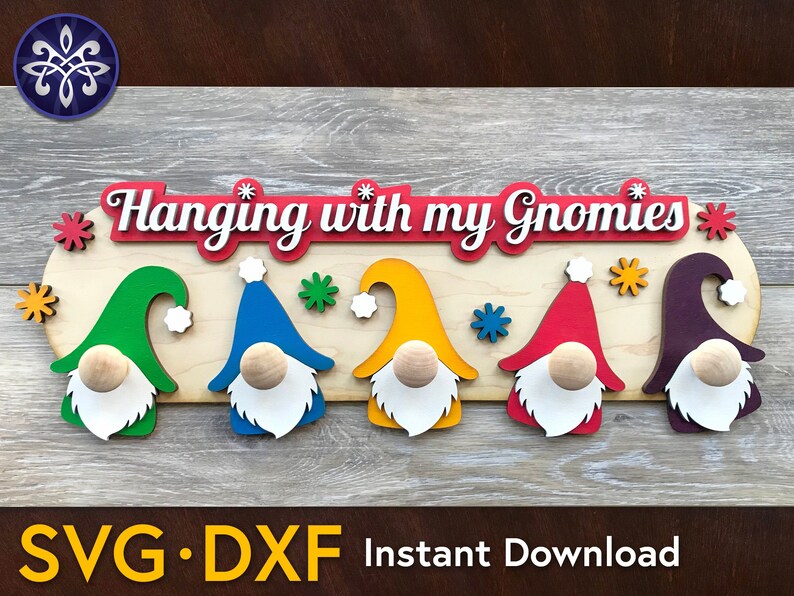 Download Gnome hanger sign SVG DXF file stocking holder face mask ...
