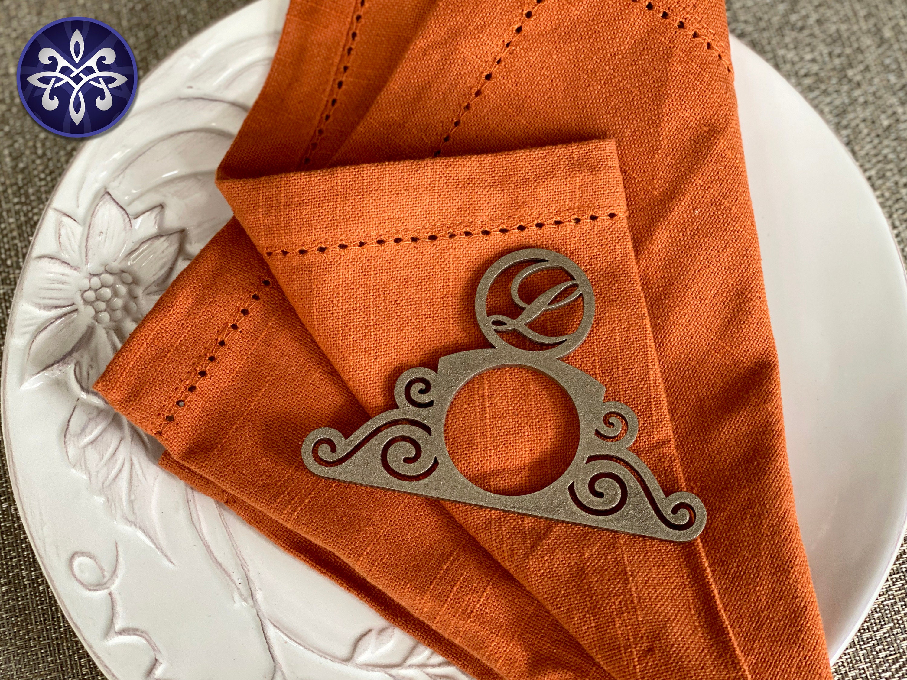 Monogram Napkin Ring SVG File Personalized Initials Etsy