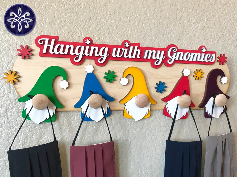 Download Gnome hanger sign SVG DXF file stocking holder face mask ...