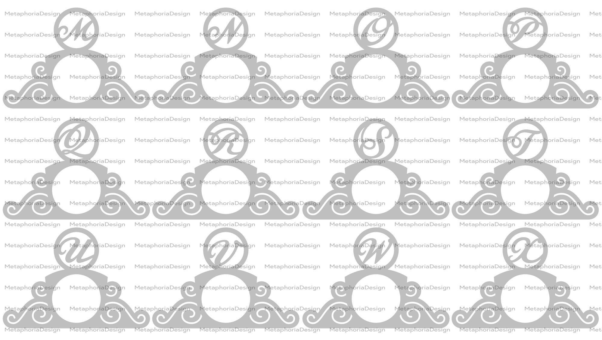 Monogram Napkin Ring SVG File Personalized Initials Etsy