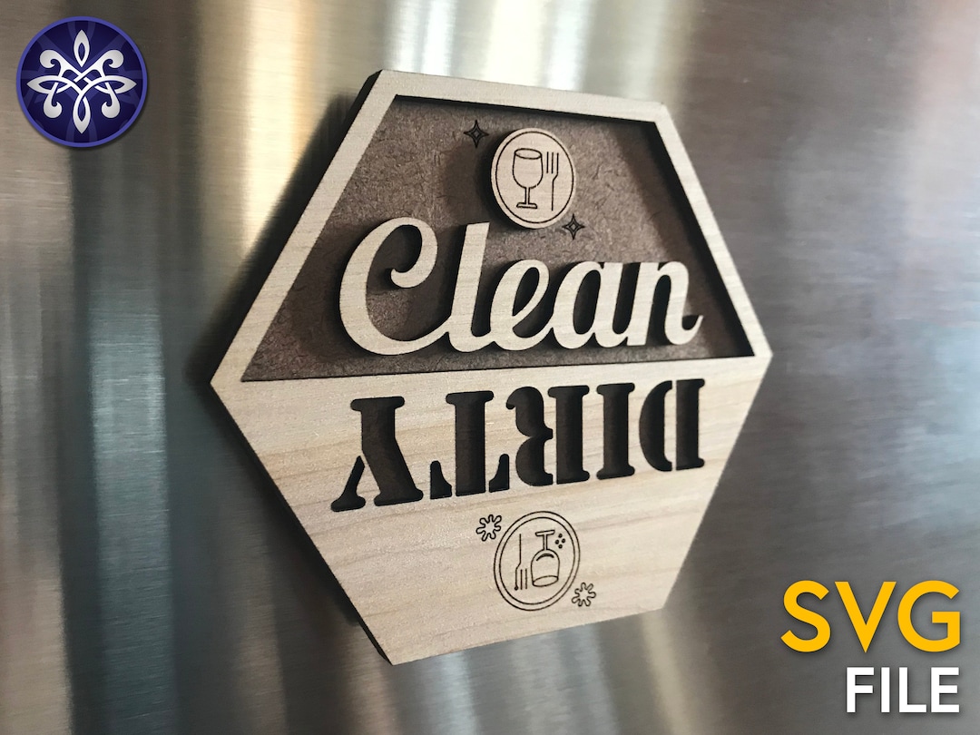 Dishwasher Magnet Clean Dirty SVG File - Dishwasher Sign Kitchen Magnet ...