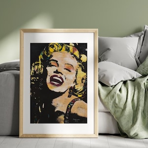 Marilyn Monroe Canvas Print, Ready to Hang, Classic Hollywood Star Poster, Oil Painting Print, Pop Art Decor, Vintage Wall Art, Women&#39;s Art