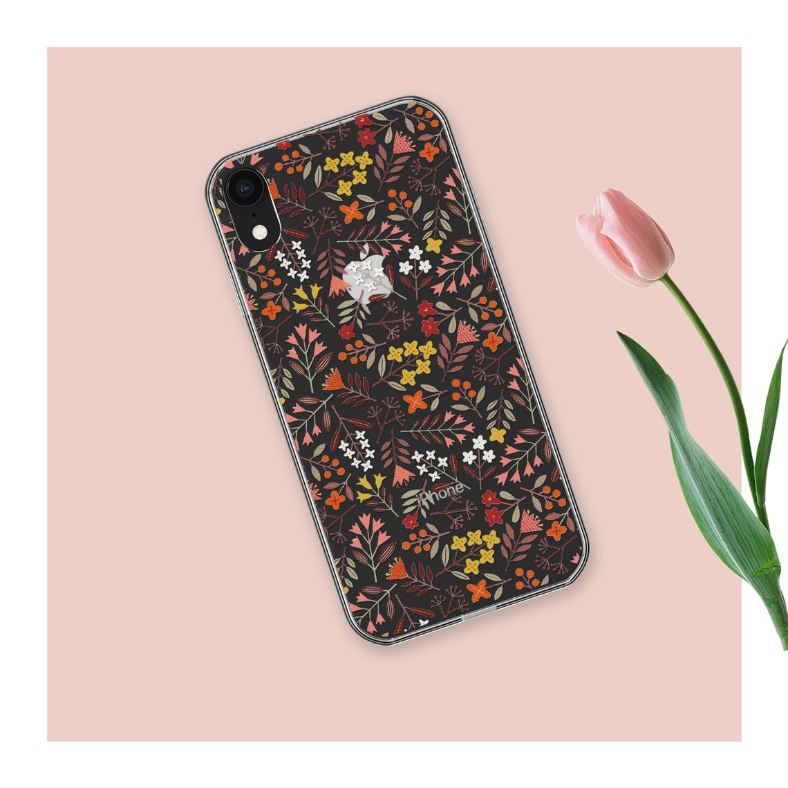 IPhone xs case clear floral iphone x xr xs max 8 7 6s plus Etsy