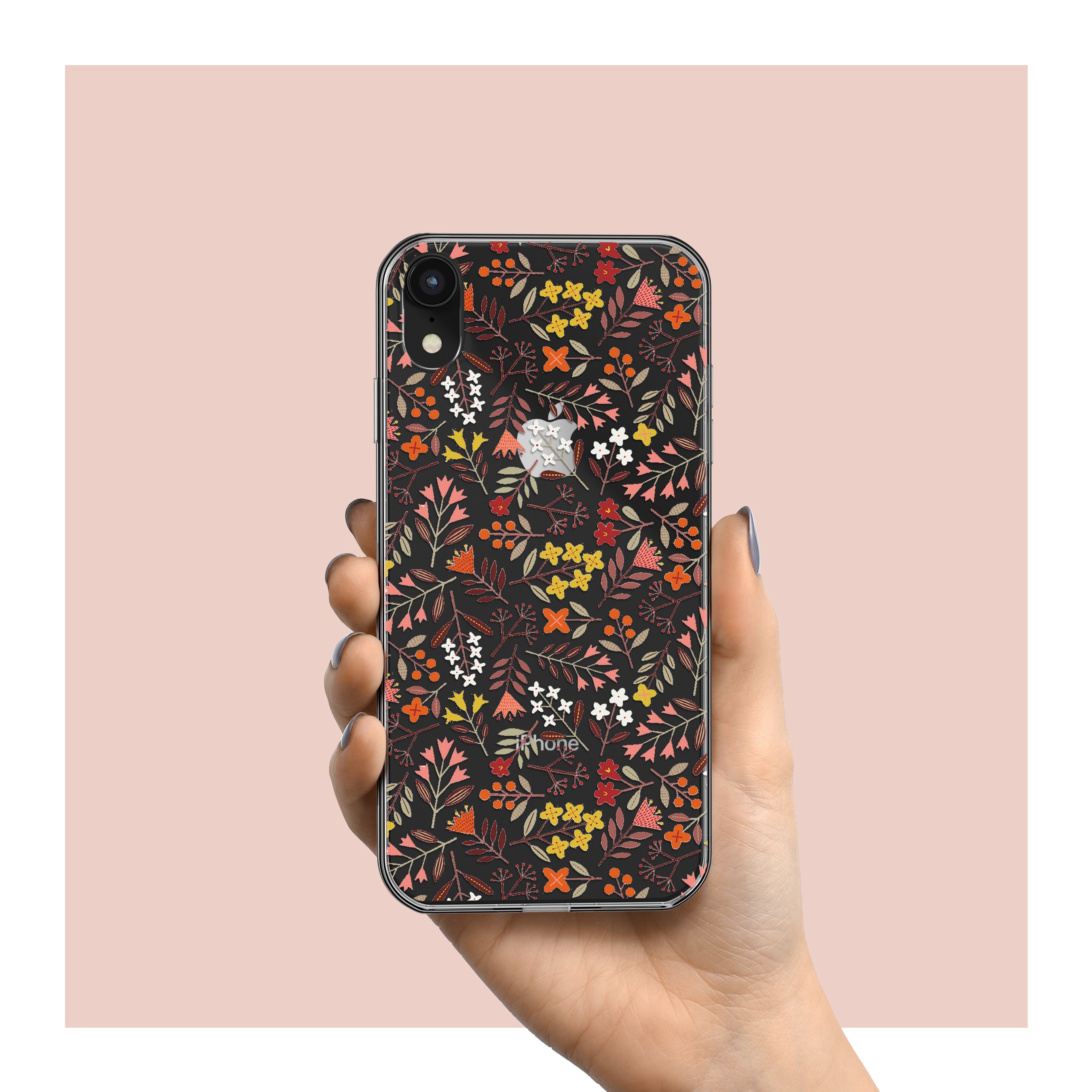 IPhone xs case clear floral iphone x xr xs max 8 7 6s plus Etsy