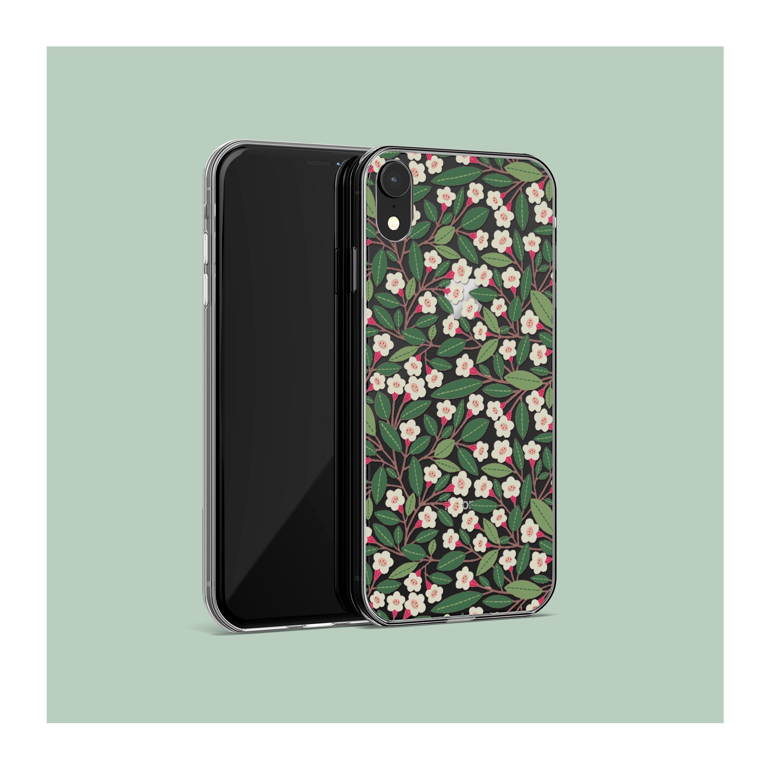 IPhone xs case clear floral iphone x xr xs max 8 7 6s plus Etsy
