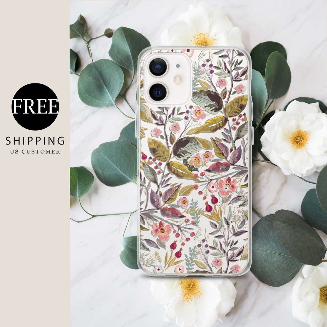 Beautiful Floral iPhone XR case iPhone X case clear iPhone 12 Etsy