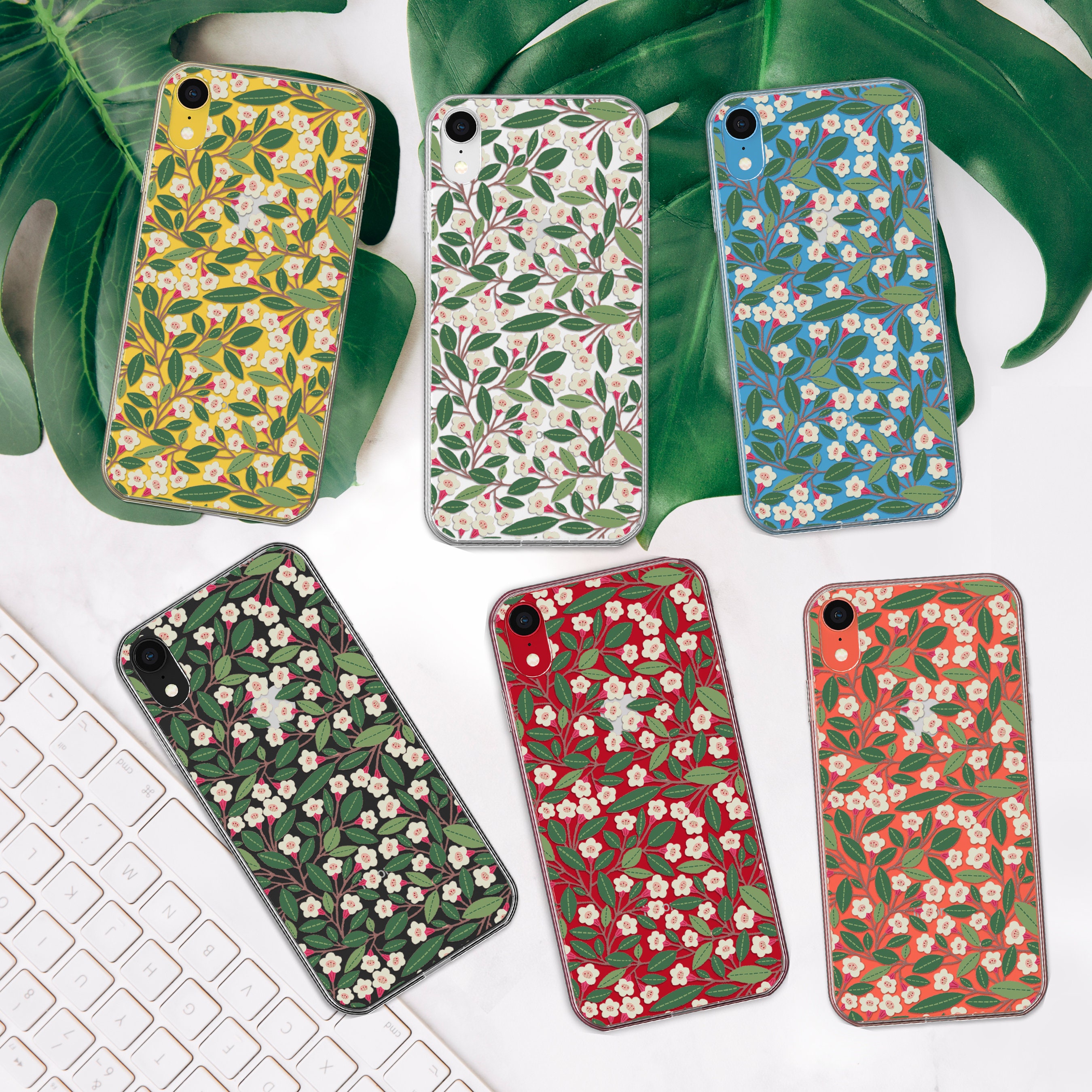 IPhone xs case clear floral iphone x xr xs max 8 7 6s plus Etsy