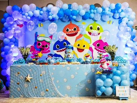 Customized Baby Shark Birthday Party Supplies Complete Set, DIY Decor, Home  Party Decor,baby Shark Birthday Kit 