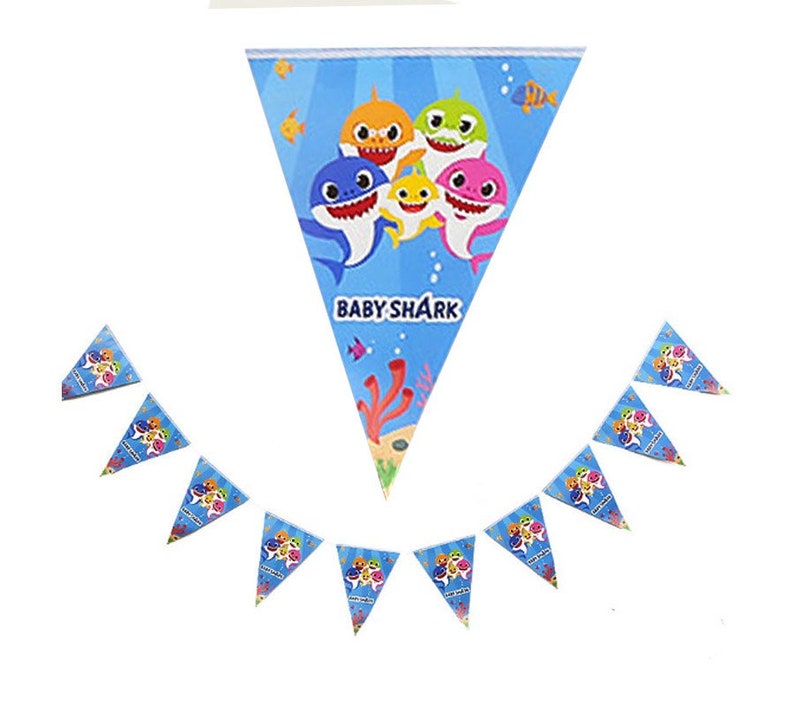 Customized Baby Shark Birthday Party Supplies Complete Set, DIY Decor