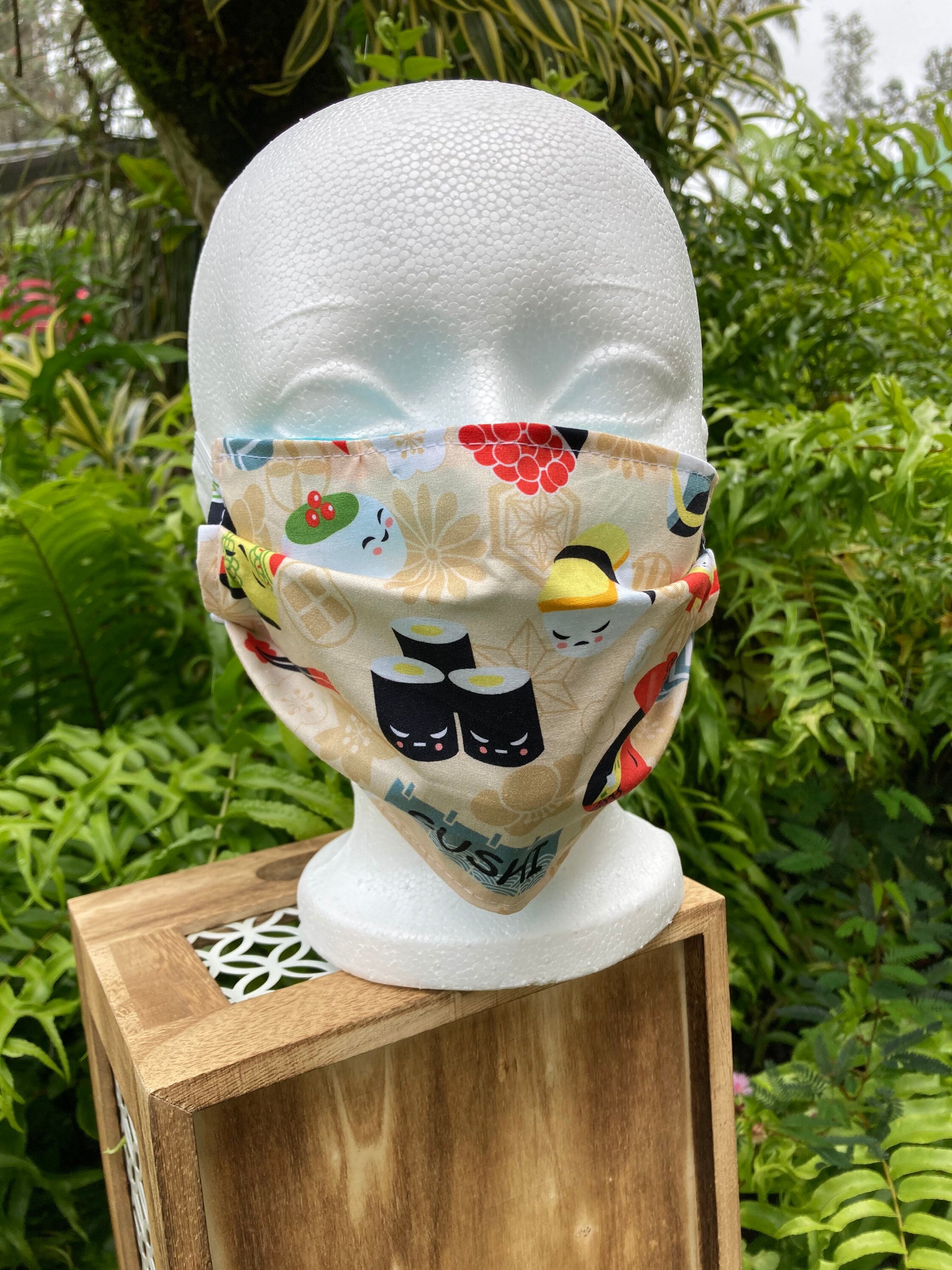Face Mask Sushi Kawaii Face covering adult size mask Made in Etsy