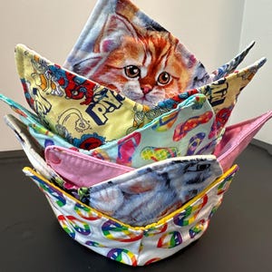 Cartoon Character bowl cozy, Microwavable, Reversible, Large Soup Bowl Cozy, Kitchen accessory, pot holder