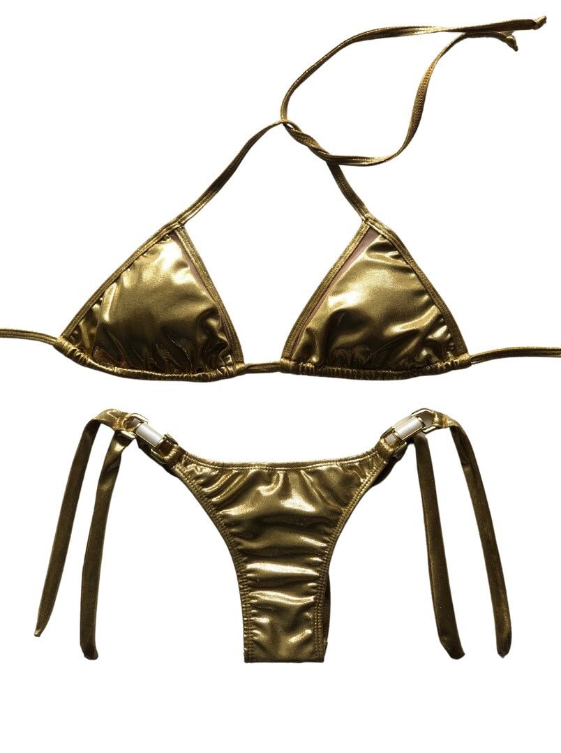 2022 Brazilian Straight Thong Gold Metallic Bikini Set Sexy Tanga Mini  Swimwear For Women In Gold And Silver Perfect For Beach And Pool From  Bllancheer, $15.47