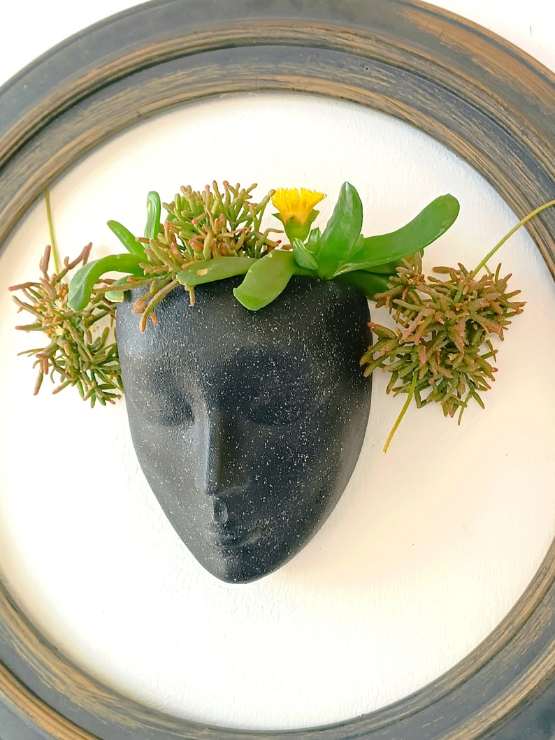 Plant pot Head planter wall pot for plants wall planters hanging planter face pot for succulents head pot for plants modern planters wall image 5