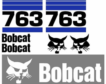 Bobcat 763 Decals Stickers Kit Skidsteer loader FULL SET Emblem skid steer track Bobcat 763 Decals Stickers Kit Skidsteer loader FULL SET Emblem skid steer track