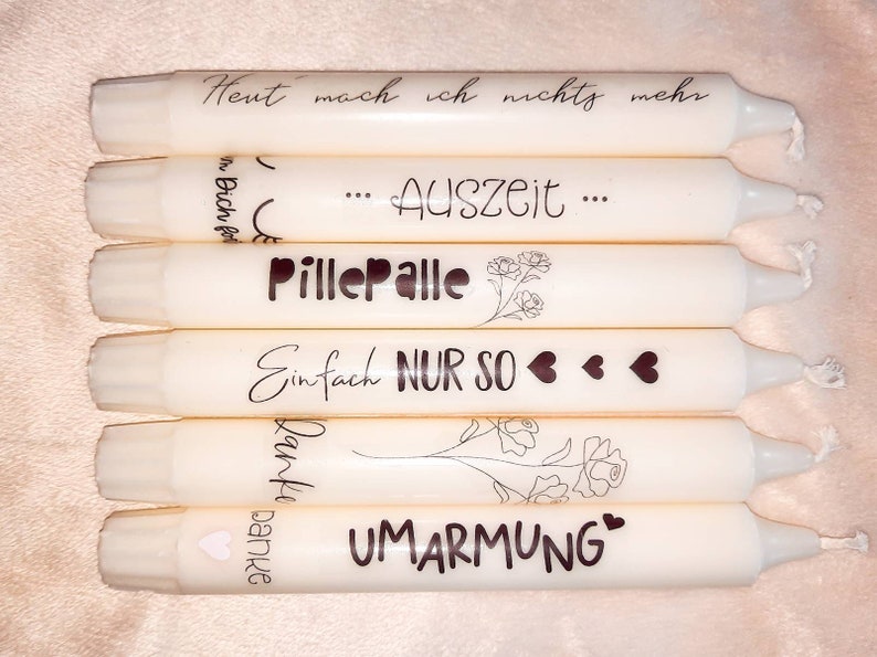 Kerzen mit Spruch und Kerzenständer Stabkerzen Geburtstag Etsy