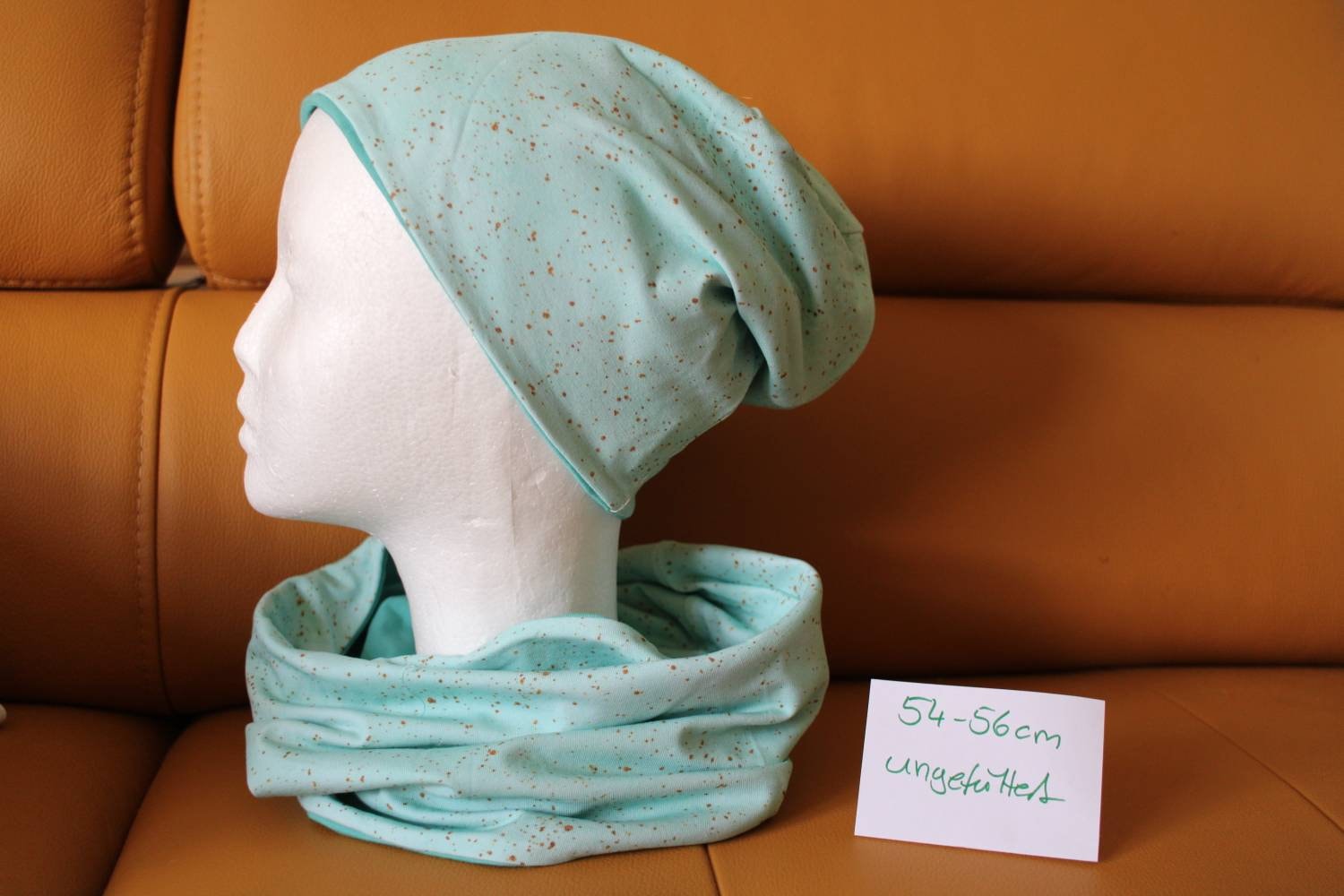Benaie / Cap With Matching Loop Turquoise KU 54-56 Cm - Etsy