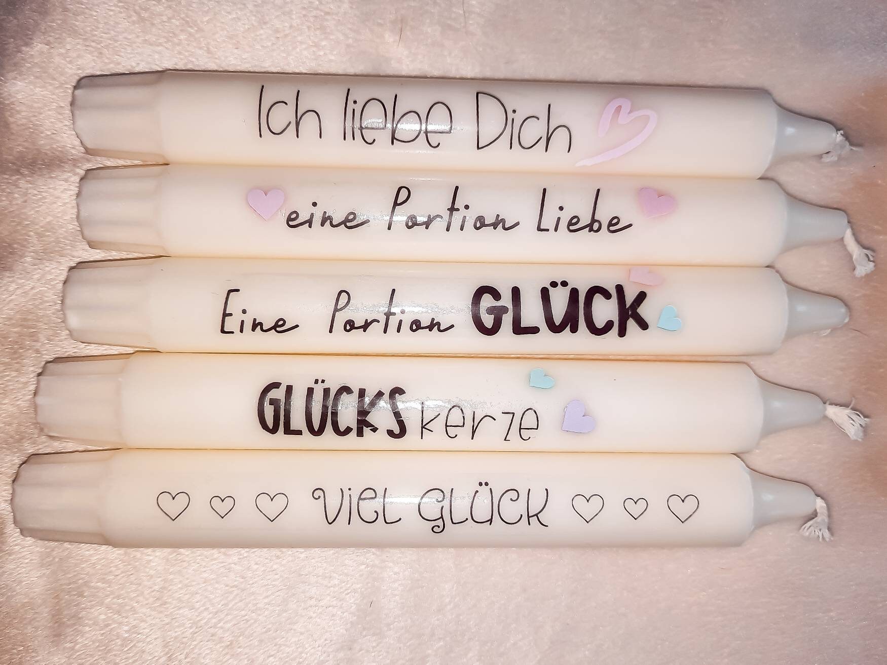 Kerzen mit Spruch und Kerzenständer Stabkerzen Geburtstag Etsy
