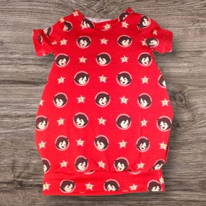 Size 98 - Cute balloon dress short sleeves, red, Heidi