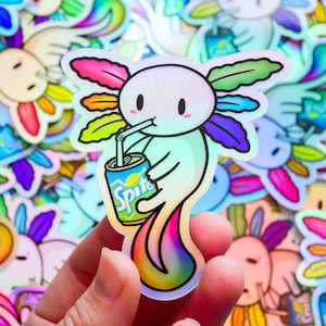 3&quot; Limited Edition Rainbow Axolotl Sip Sticker