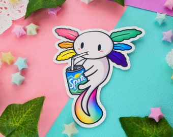 Rainbow Axolotl 3" Vinyl Sticker