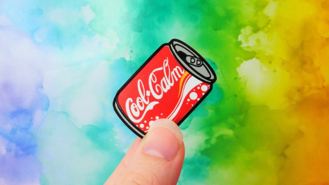 Cola Can Hard Enamel Pin With Matching Sticker - Etsy