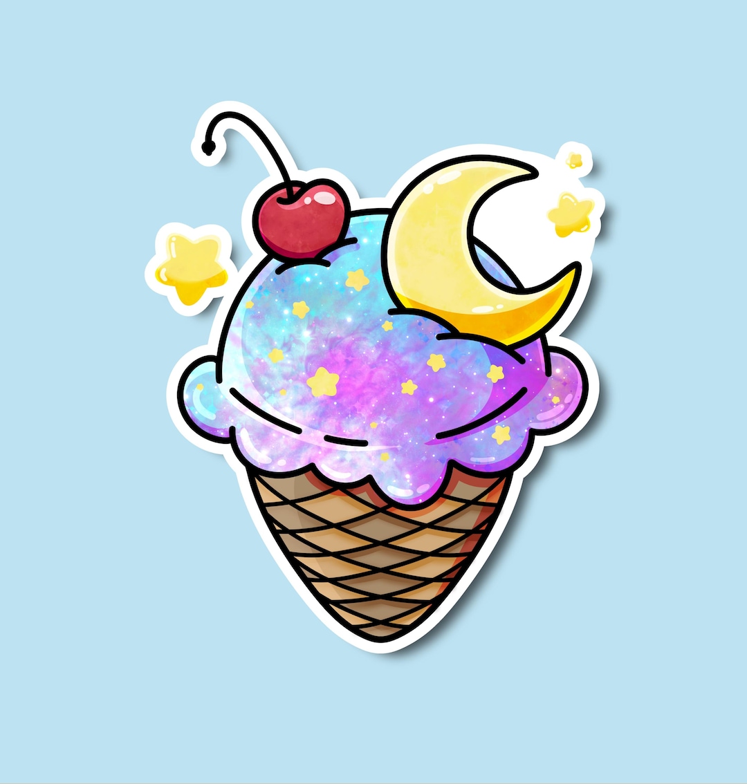 Moonbeam Icecream Glossy Vinyl Sticker - Etsy