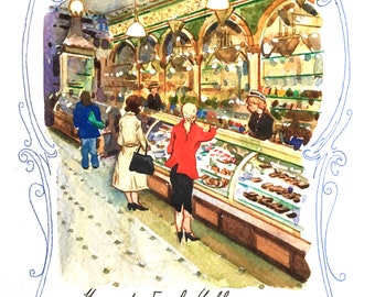 Harrods Food Hall Original watercolour