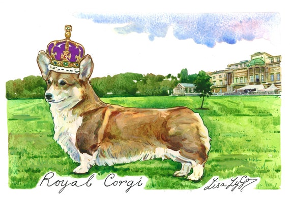 Royal Corgi Coronation Print - Etsy Canada