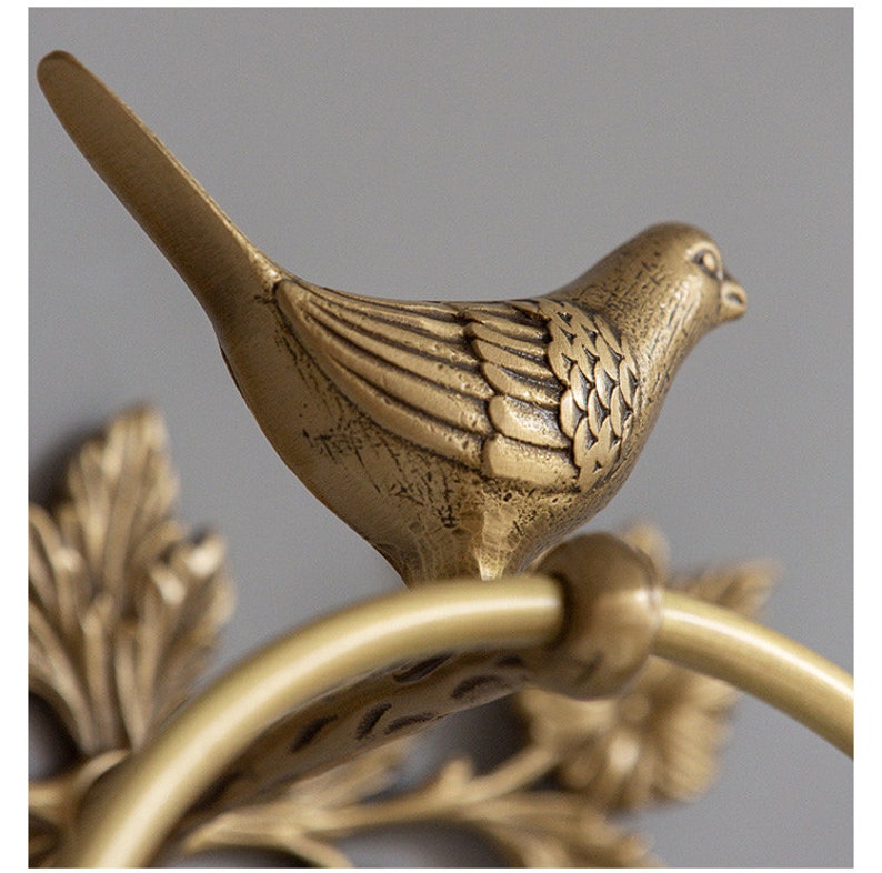 Brass Towel Holder/ Bird Figurine Hanging/ Animal Vintage Home Etsy