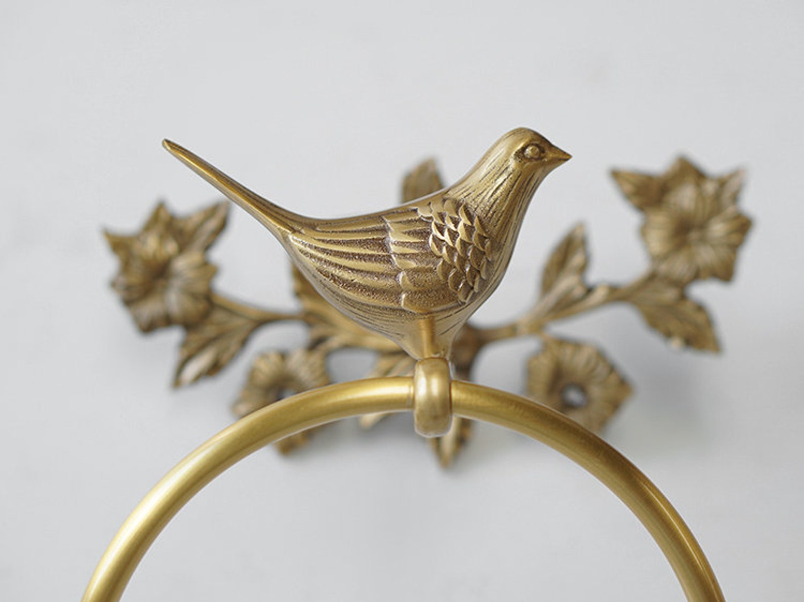 Brass Towel Holder/ Bird Figurine Hanging/ Animal Vintage Home Etsy