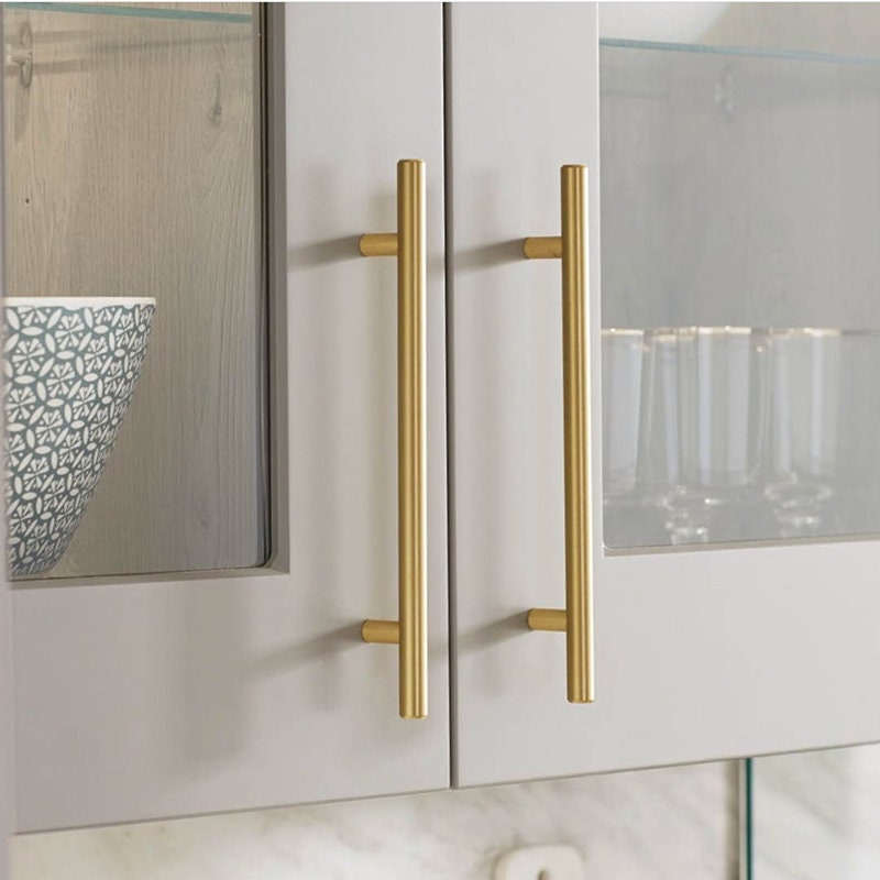 T Bar Solid Brass Handles Modern Nordic Modern Brass Handles Nordic, Brass T Bar Kitchen Cabinet Handles