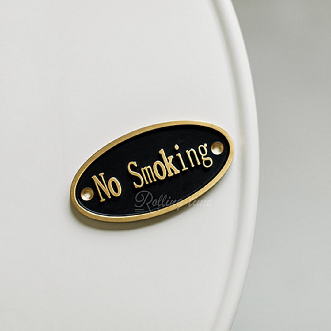 Brass No Smoking Sign No Smoking Plate Brass No Smoke Etsy