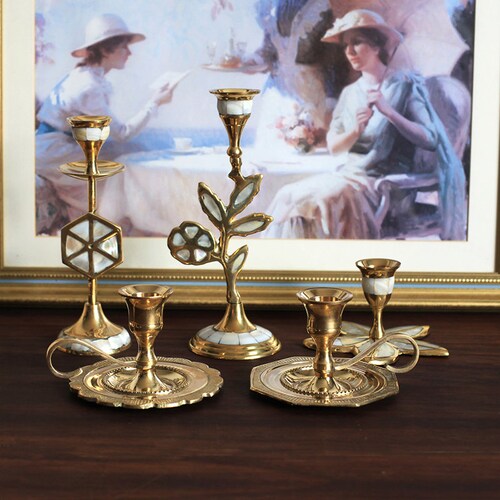 Unlacquered Solid Brass Candle Holder/table Decoration/candle Etsy