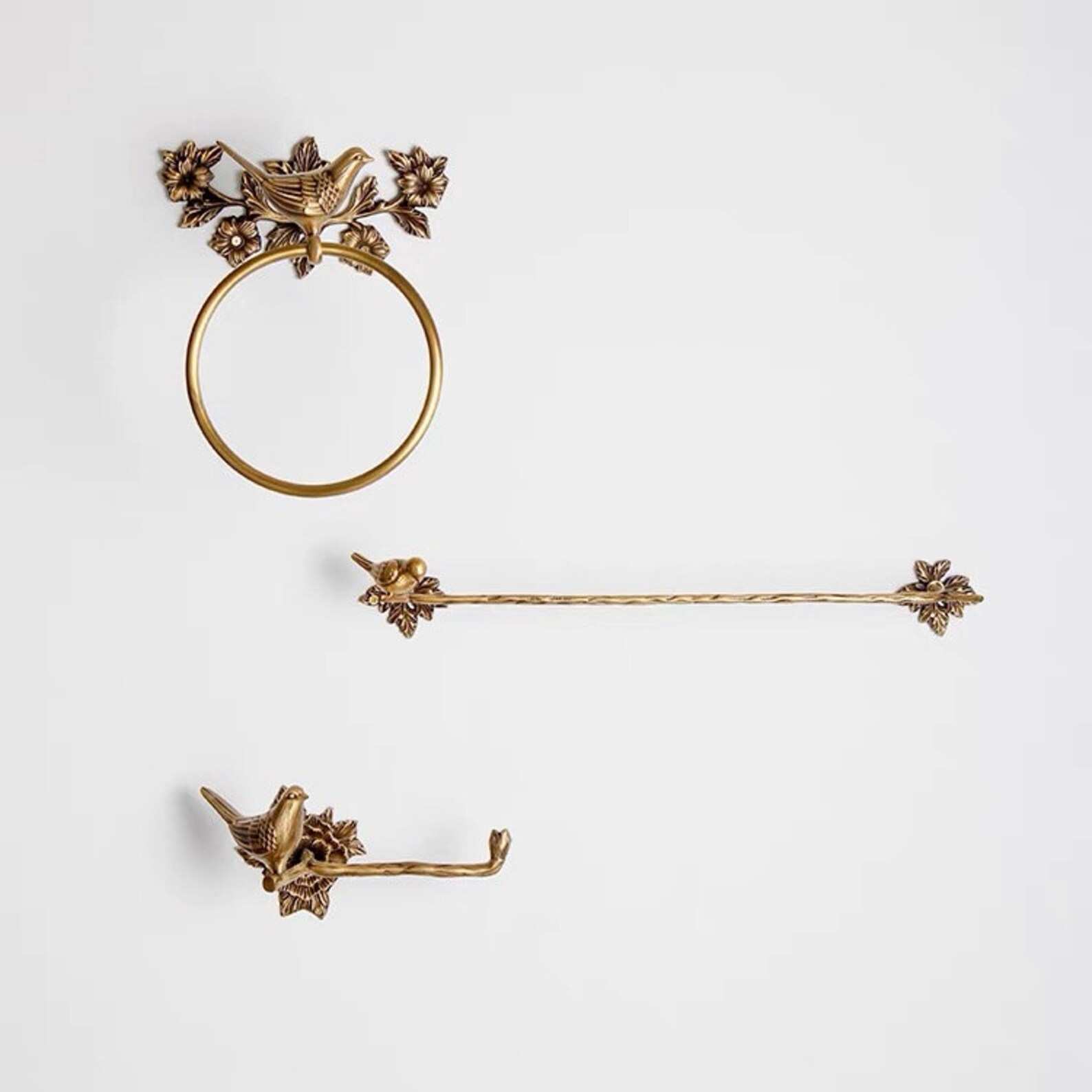 Brass Towel Holder/ Bird Figurine Hanging/ Animal Vintage Home Etsy