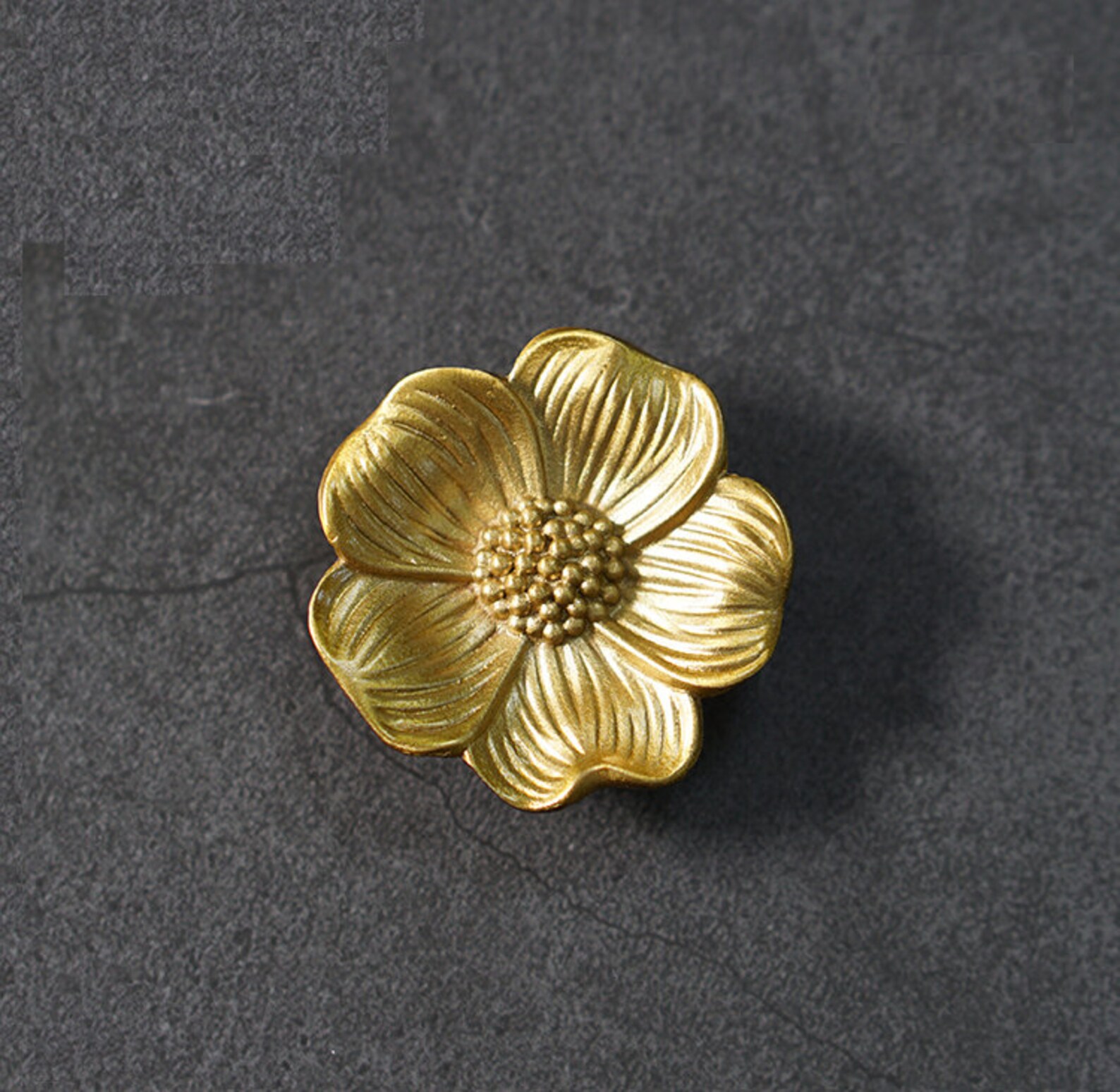 Brass Flower Knobs and Pulls Knobsdoor Knobsbrass Etsy