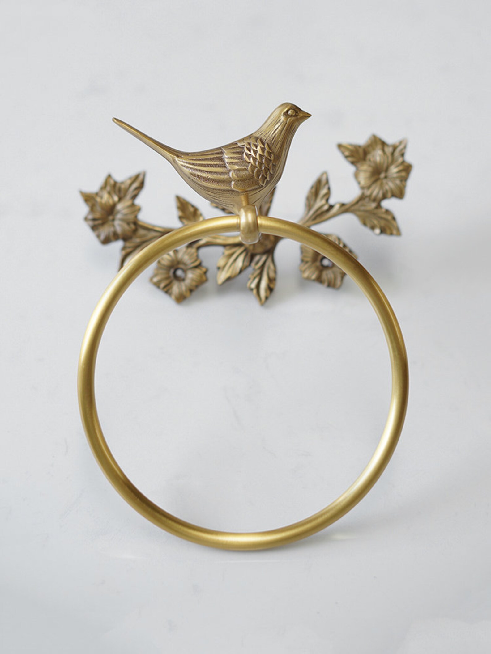 Brass Towel Holder/ Bird Figurine Hanging/ Animal Vintage Home Etsy