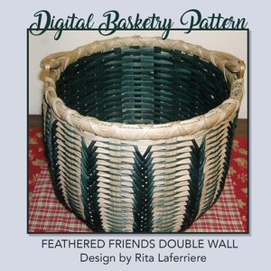 Digitalt nedladdningsbart korgmönster av Rita Laferriere Designs Feathered Friends Double Wall