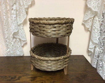 Tiered Hand Made in USA 14 inch Storage Basket