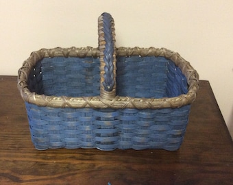 Handmade Distressed Country Market Basket Primitive Country Accent Basket